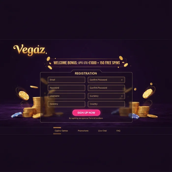 Vegaz Casino Signup